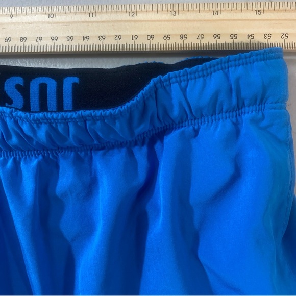 Nike Dri-Fit Running Shorts Medium Blue Just Do It Lined Athletic Gym - Picture 8 of 12